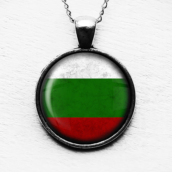 Bulgaria Bulgarian Flag Pendant & Necklace