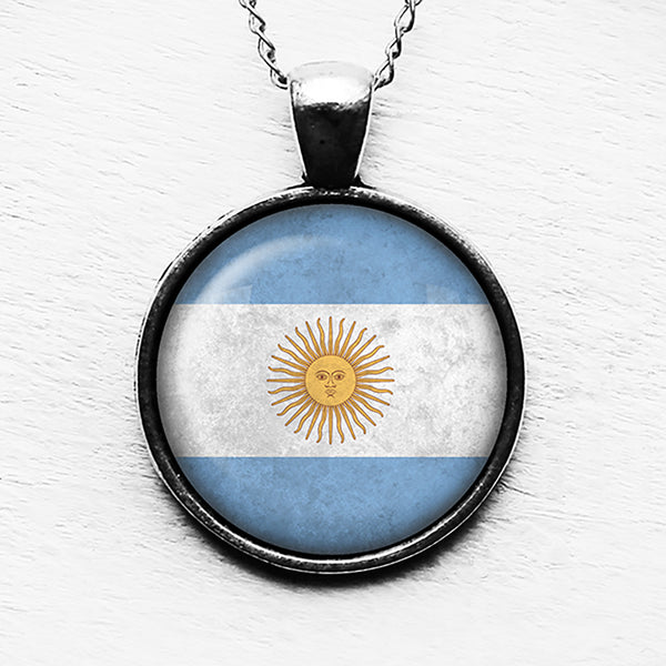 Argentina Argentinian Flag Pendant & Necklace