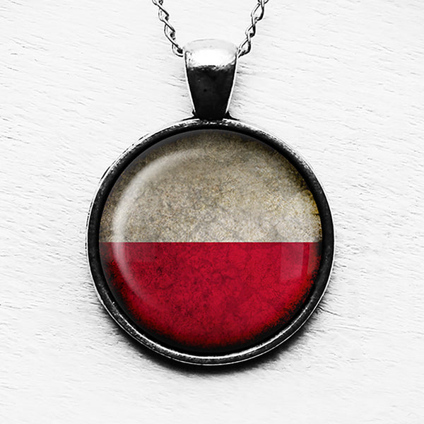 Poland Polish Polska Flag Pendant & Necklace
