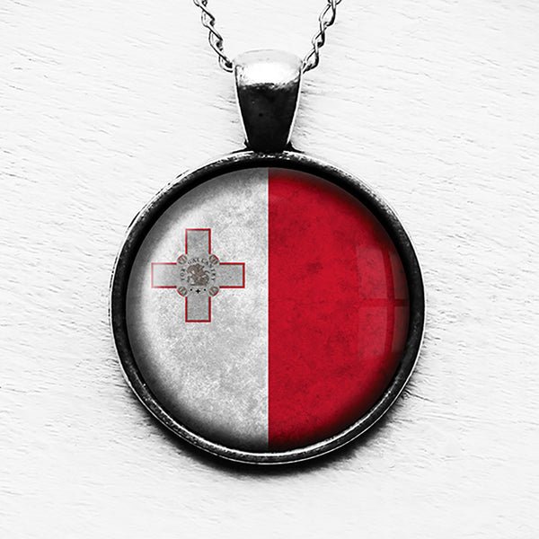 Malta Maltese Flag Pendant & Necklace