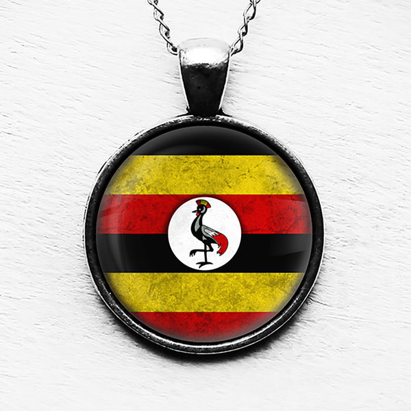 Uganda Ugandan Flag Pendant & Necklace