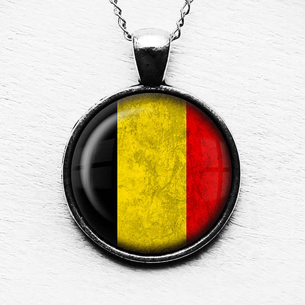 Belgium Belgian Flag Pendant & Necklace