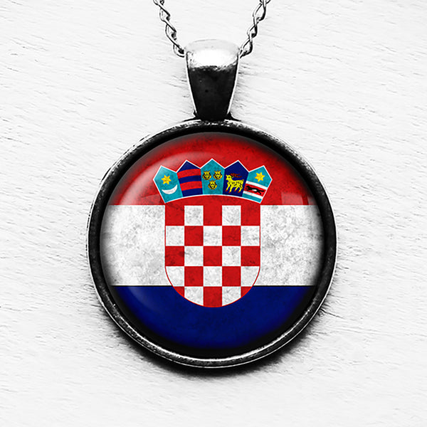 Croatia Croatian Flag Pendant & Necklace