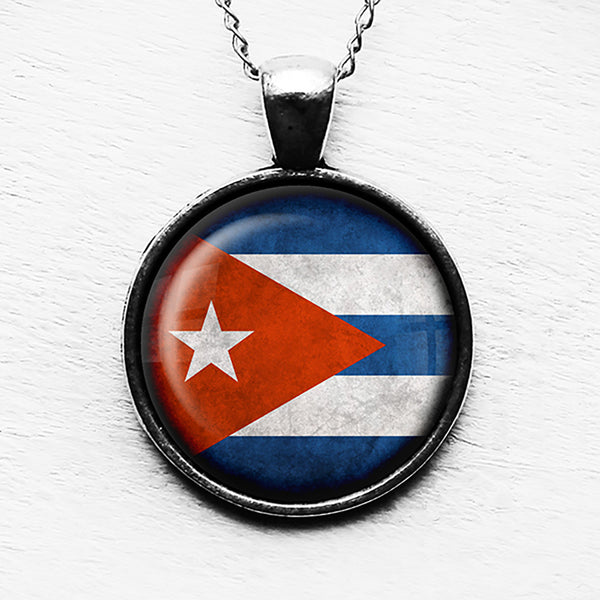Cuba Cuban Flag Pendant & Necklace