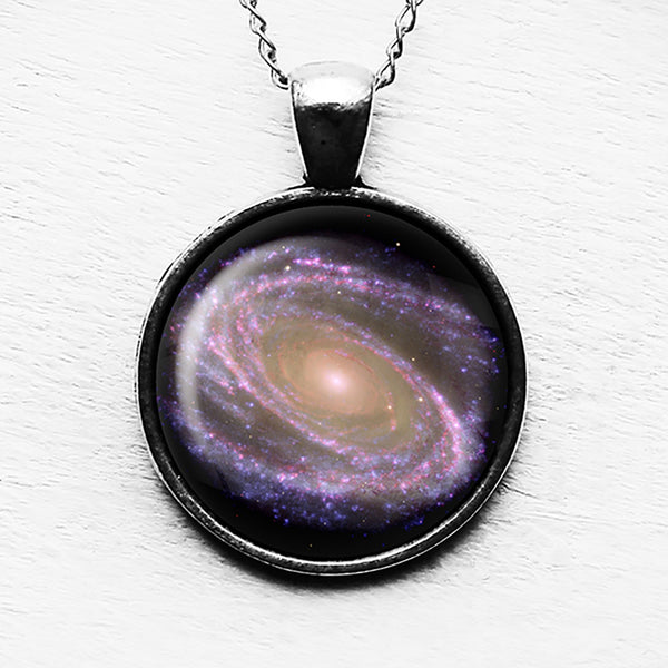 NASA Photograph Purple Galaxy Pendant & Necklace