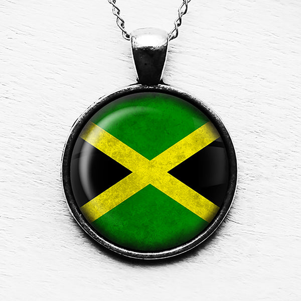 Jamaica Jamaican Flag Pendant & Necklace