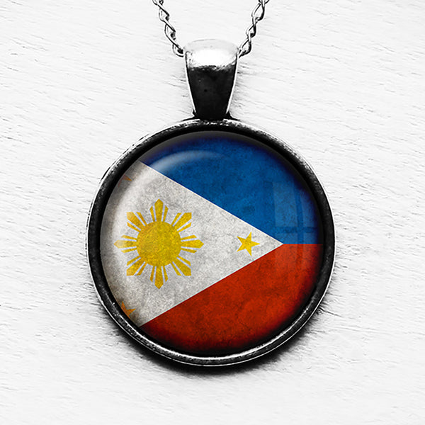 Philippines Filipino Flag Pendant & Necklace