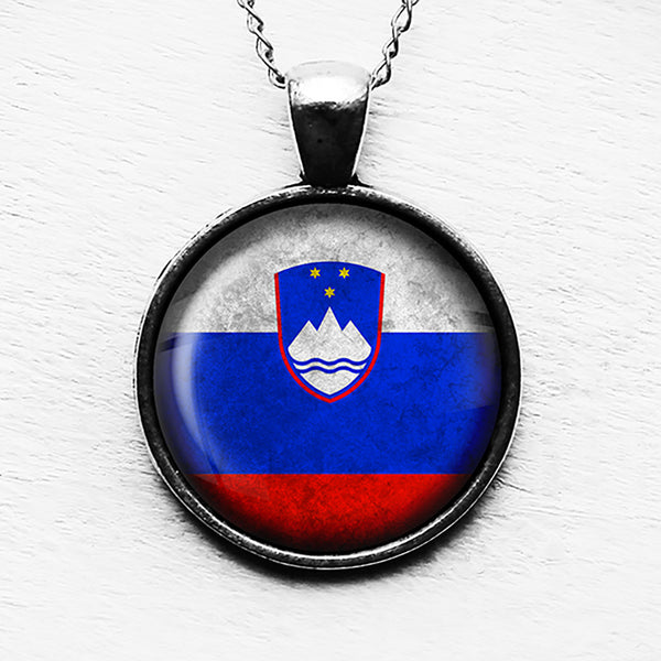 Slovenia Slovenian Flag Pendant & Necklace