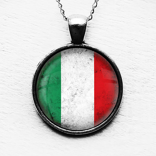 Italy Italian Flag Pendant & Necklace