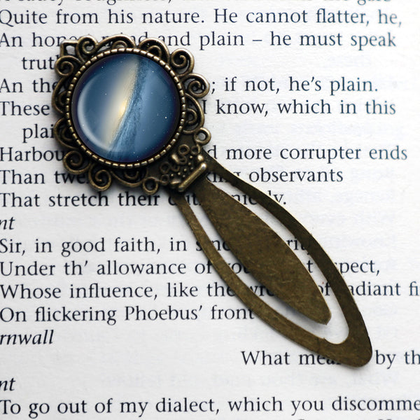 NASA Photograph Blue Galaxy Bronze Bookmark