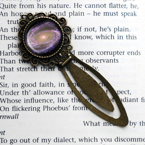 NASA Photograph Purple Galaxy Bronze Bookmark
