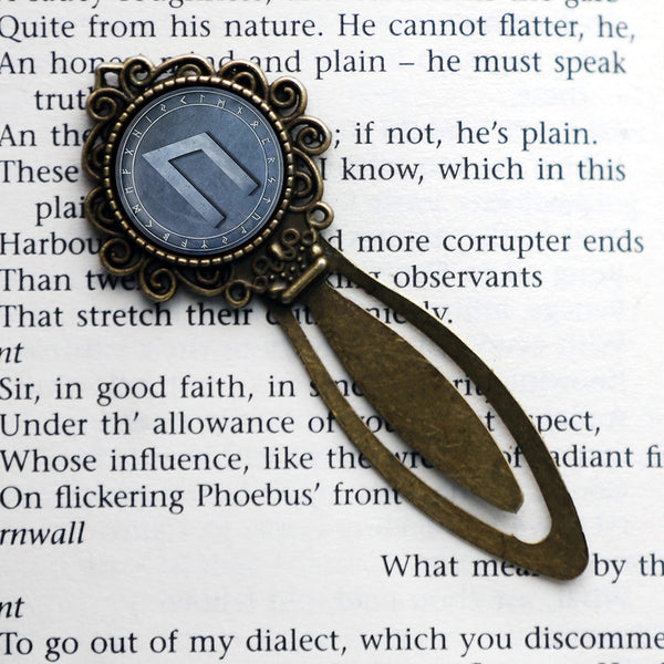 Viking Runes Elder Futhark Rune Circle U Uruz Power Bronze Bookmark