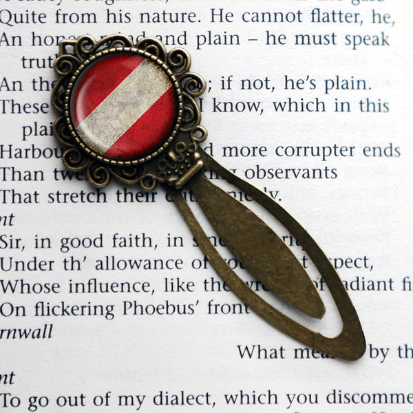 Austria Austrian Österreich Flag Bronze Bookmark