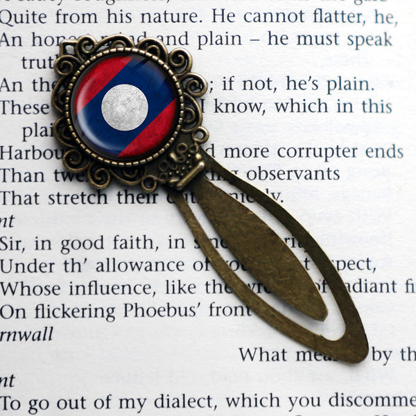 Laos Laotian Flag Bronze Bookmark