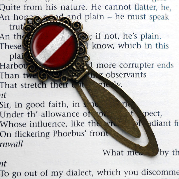 Latvia Latvian Flag Bronze Bookmark