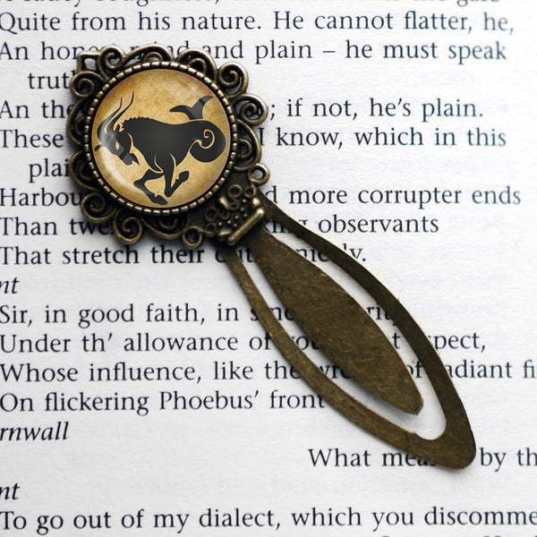 Zodiac Symbol Astrology Capricorn Bronze Bookmark