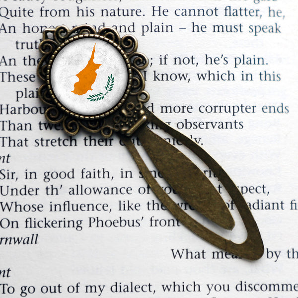 Cyprus Cypriot Flag Bronze Bookmark