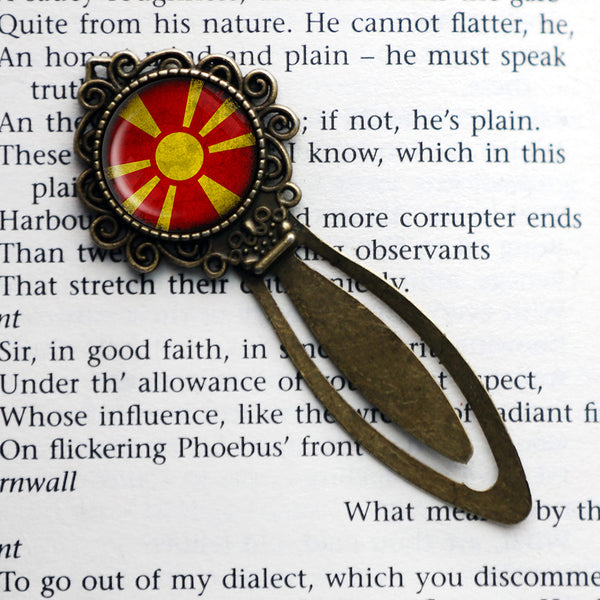 Macedonia Macedonian Flag Bronze Bookmark