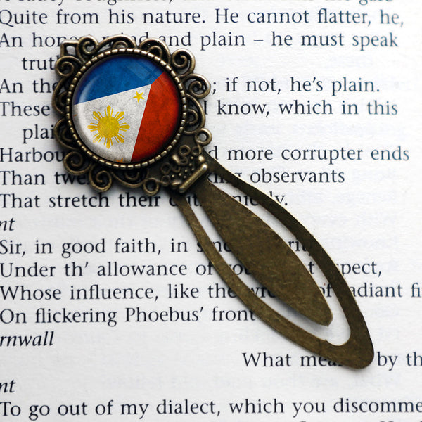 Philippines Filipino Flag Bronze Bookmark