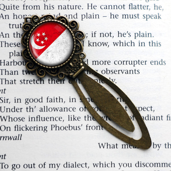 Singapore Singaporean Flag Bronze Bookmark