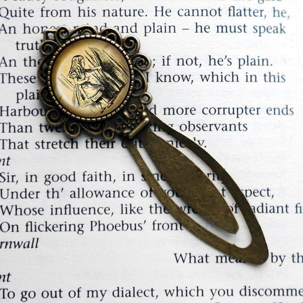 Alice in Wonderland Behind the Curtain Bronze Bookmark