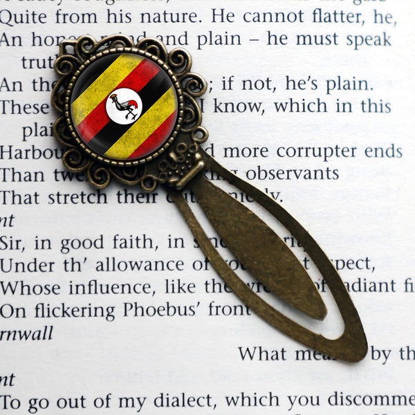 Uganda Ugandan Flag Bronze Bookmark