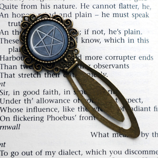 Halloween Witchcraft Pentagram Bronze Bookmark
