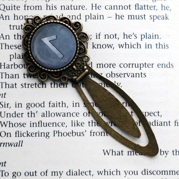 Viking Runes Elder Futhark L Laguz Water Bronze Bookmark