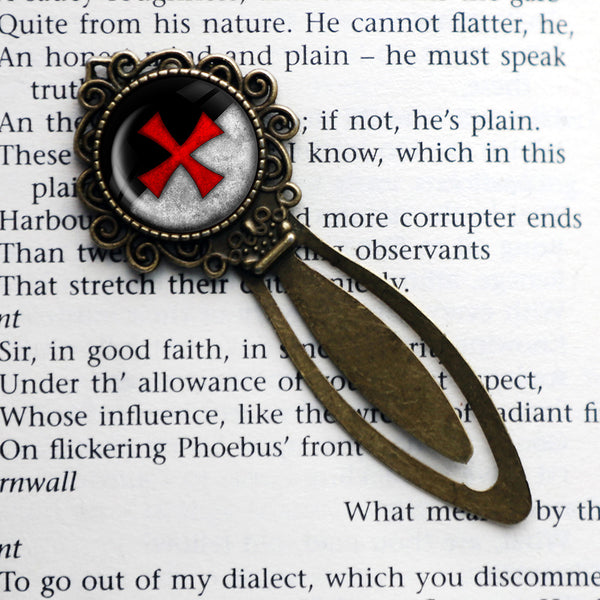 Worn Knights Templar Battle Flag Standard Bronze Bookmark