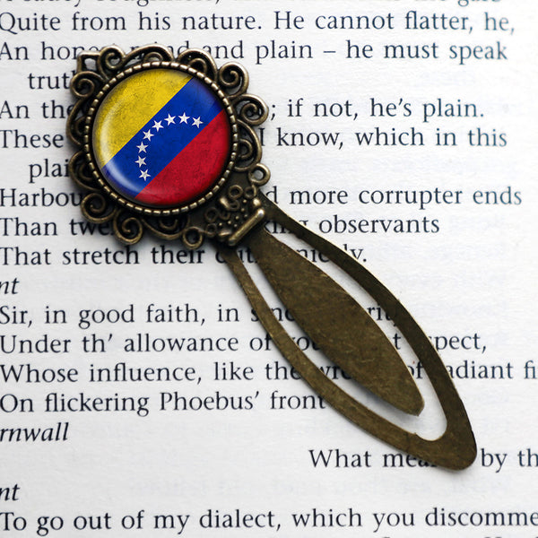Venezuela Venezuelan Flag Bronze Bookmark
