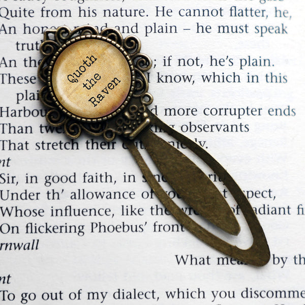 Edgar Allen Poe Nevermore Quoth the Raven Bronze Bookmark