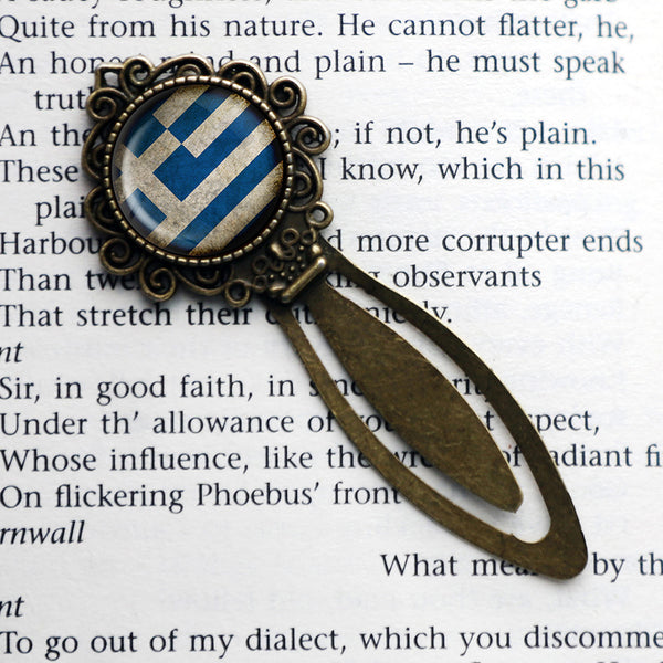 Greece Greek Ελλάδα Flag Bronze Bookmark