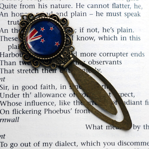 New Zealand Flag Bronze Bookmark