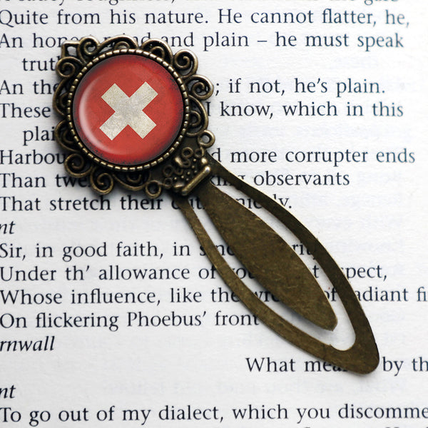 Switzerland Swiss Flag Bronze Bookmark