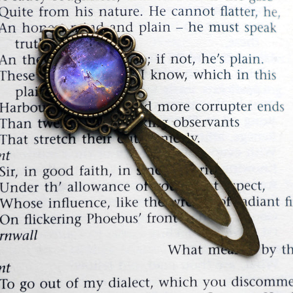 NASA Photograph Nebular Swirls Bronze Bookmark