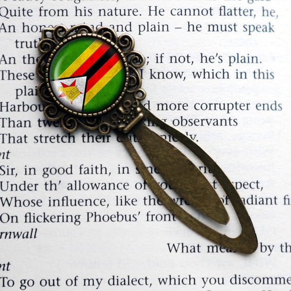 Zimbabwe Zimbabwean Flag Bronze Bookmark
