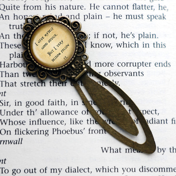 Alice in Wonderland I Give Myself Good Advice Bronze Bookmark