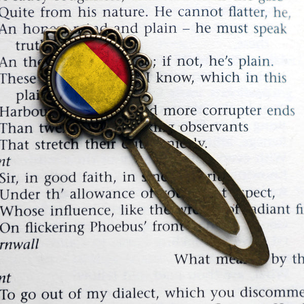 Romania Romanian Flag Bronze Bookmark