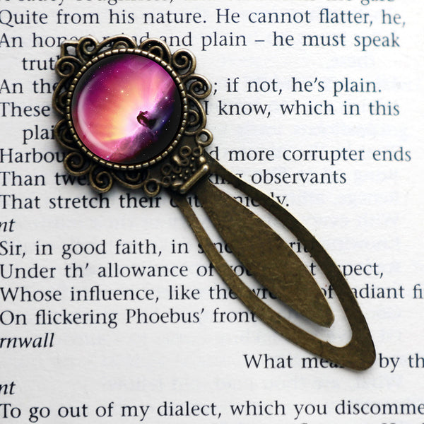 NASA Photograph Pink Nebula Bronze Bookmark