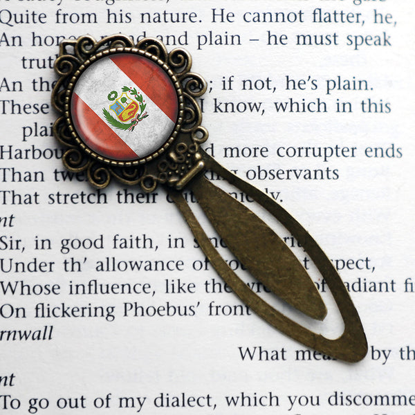 Peru Peruvian Flag Bronze Bookmark