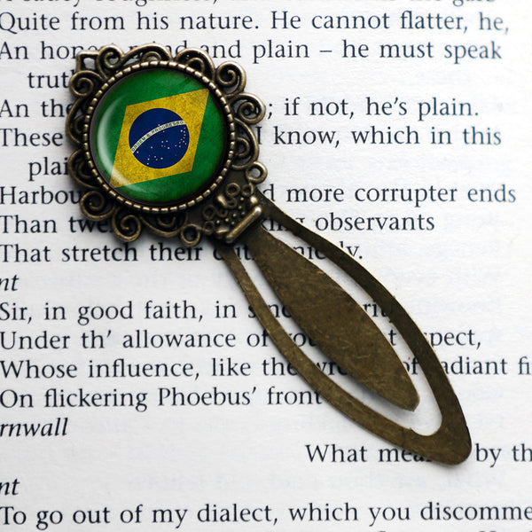 Brazil Brazilian Flag Bronze Bookmark