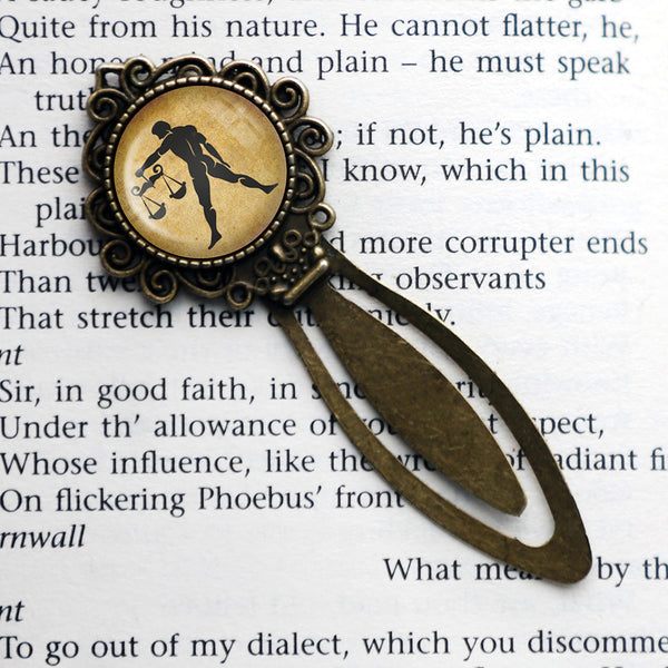 Zodiac Symbol Astrology Libra Bronze Bookmark