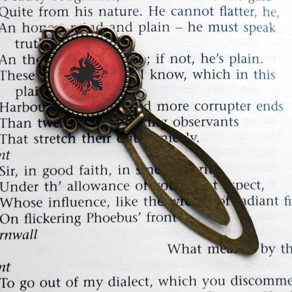 Albania Albanian Flag Bronze Bookmark
