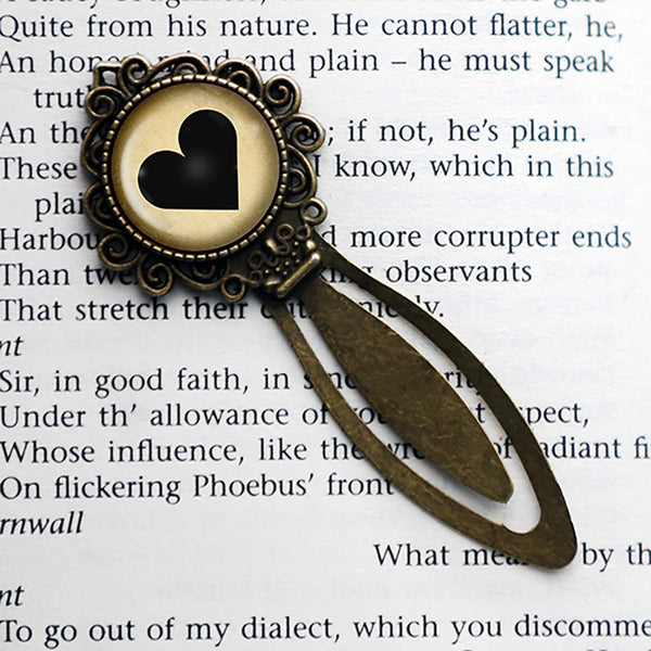 Black Love Heart Mothers Valentines Bronze Bookmark