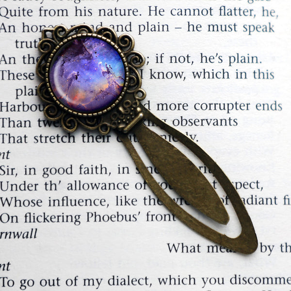 NASA Photograph Nebula Swirls Bronze Bookmark