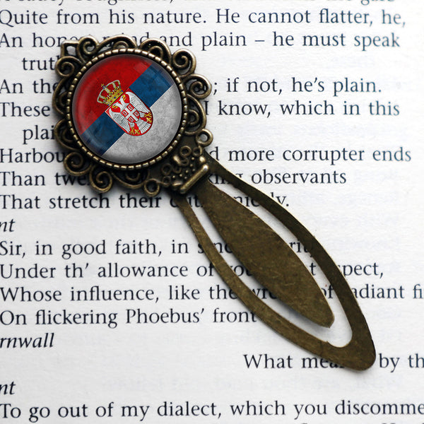 Serbia Serbian Flag Bronze Bookmark