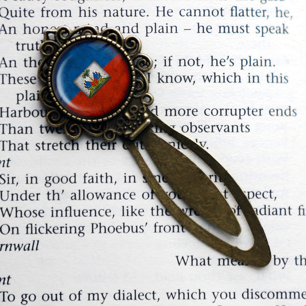 Haiti Haitian Flag Bronze Bookmark