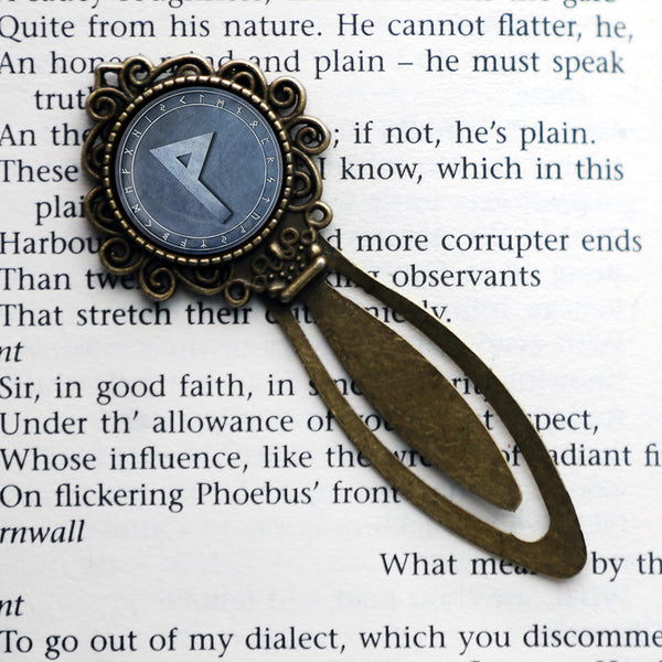 Viking Runes Elder Futhark Rune Circle W Wunjo Joy Bronze Bookmark