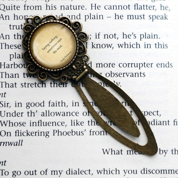 Emily Dickinson Saying Nothing says the Most Bronze Bookmark