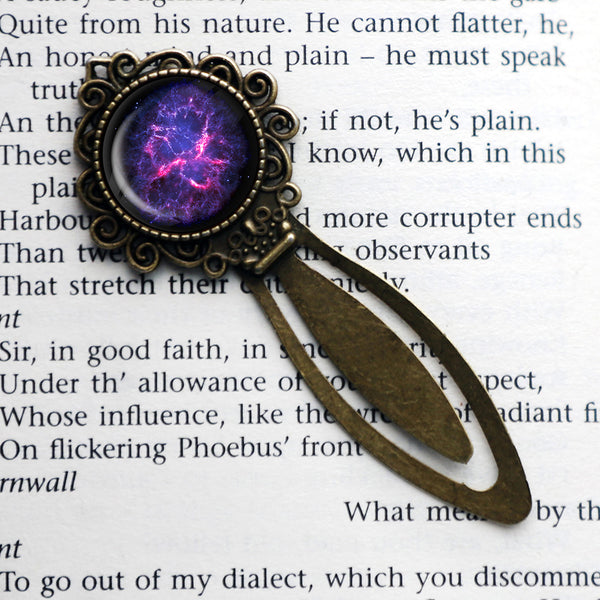 NASA Photograph Nebula Rays of Pink Bronze Bookmark